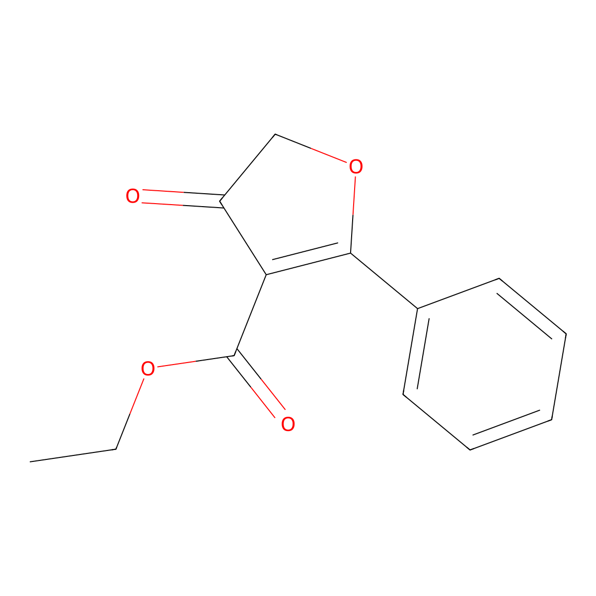 Ethyl 4-oxo-2-phenyl-4,5-dihydrofuran-3-carboxylate molecular structure, CAS 67219-76-5