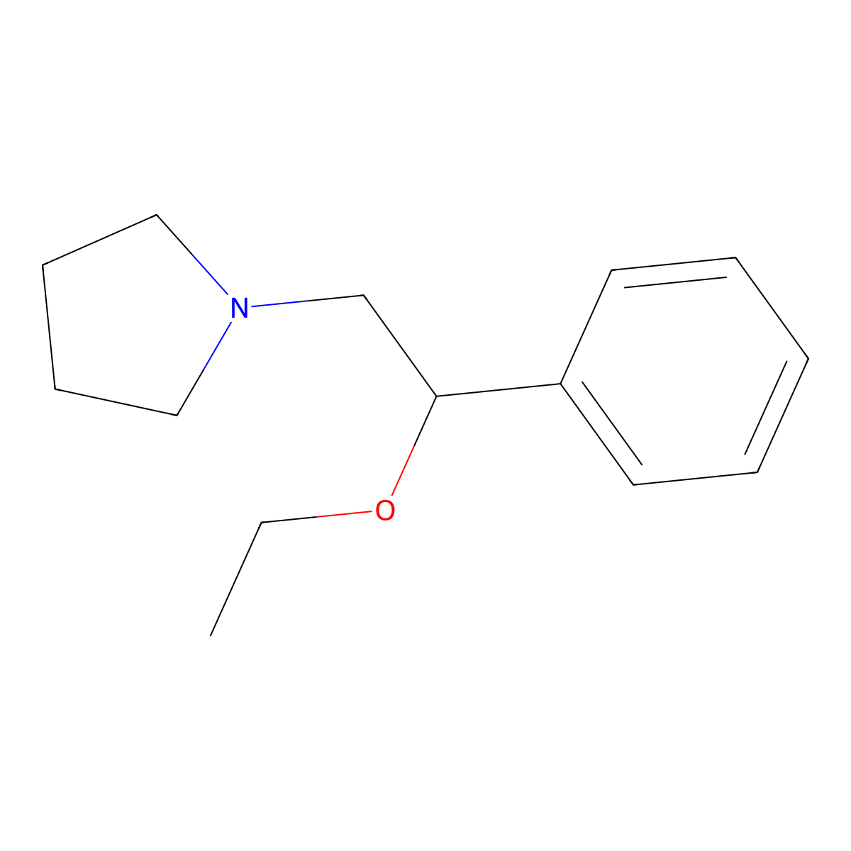Pyrrolidine, 1-(beta-ethoxyphenethyl)- molecular structure, CAS 6722-45-8