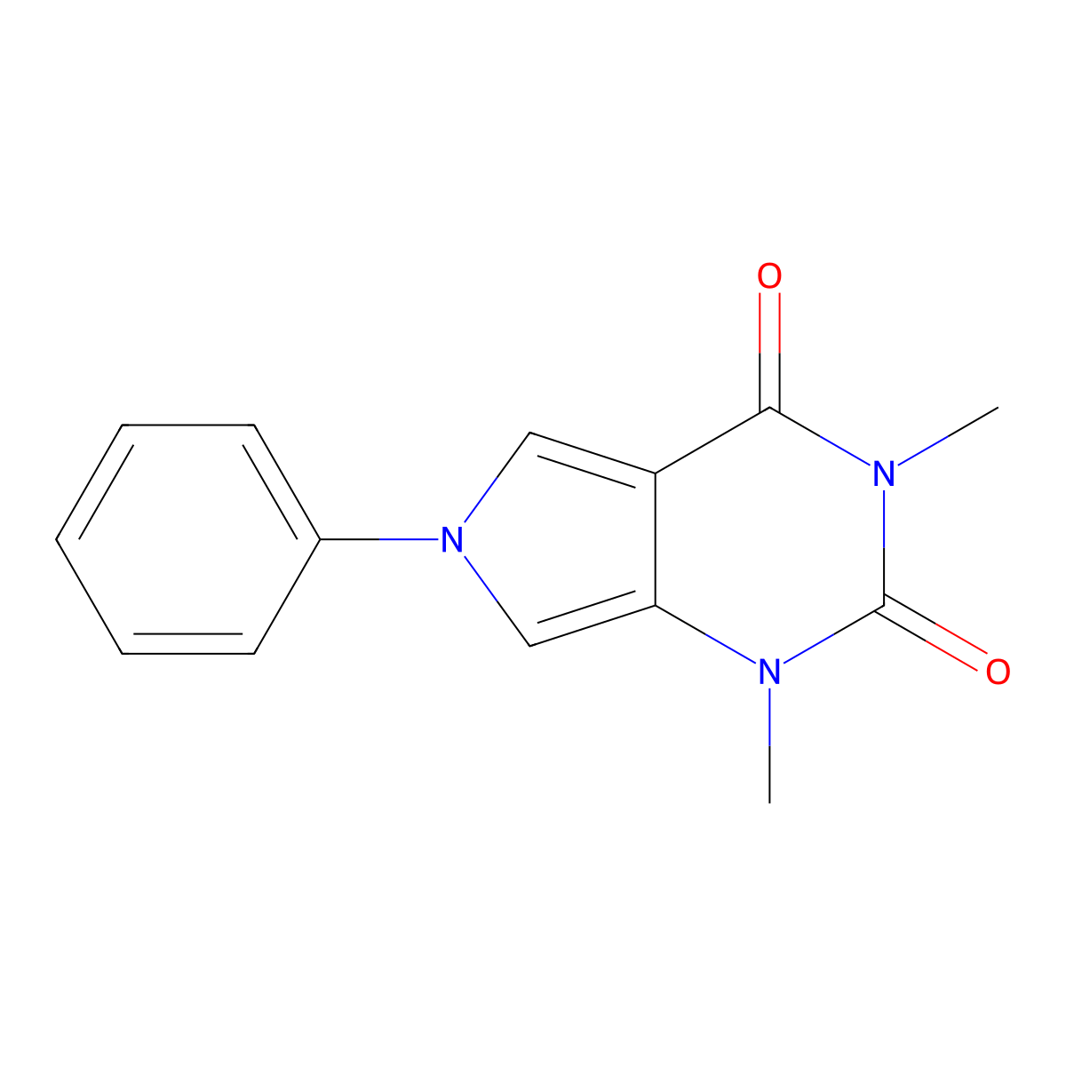 1,3-dimethyl-6-phenyl-1H-pyrrolo[3,4-d]pyrimidine-2,4(3H,6H)-dione molecular structure, CAS 67220-10-4