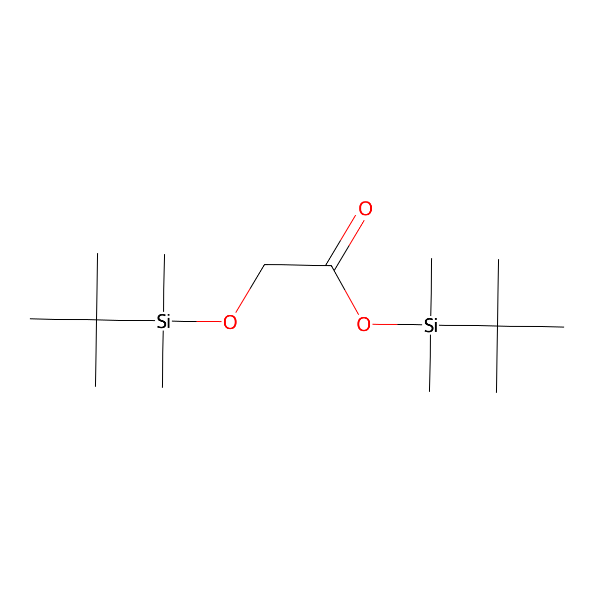 (1,1-Dimethylethyl)dimethylsilyl 2-(((1,1-dimethylethyl)dimethylsilyl)oxy)acetate molecular structure, CAS 67226-76-0