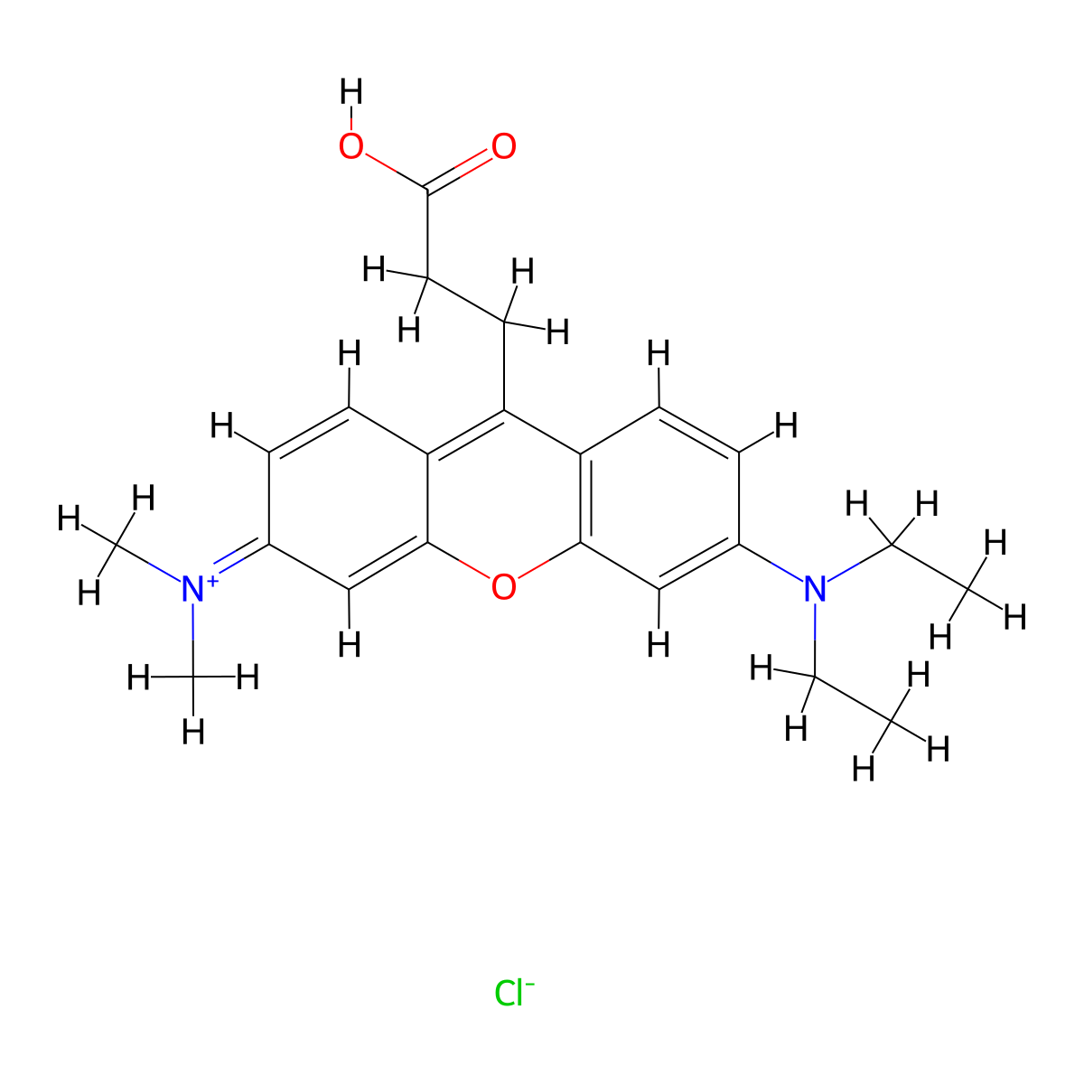 9-(2-Carboxyethyl)-6-(diethylamino)-N,N-dimethyl-3H-xanthen-3-iminium chloride molecular structure, CAS 67226-84-0