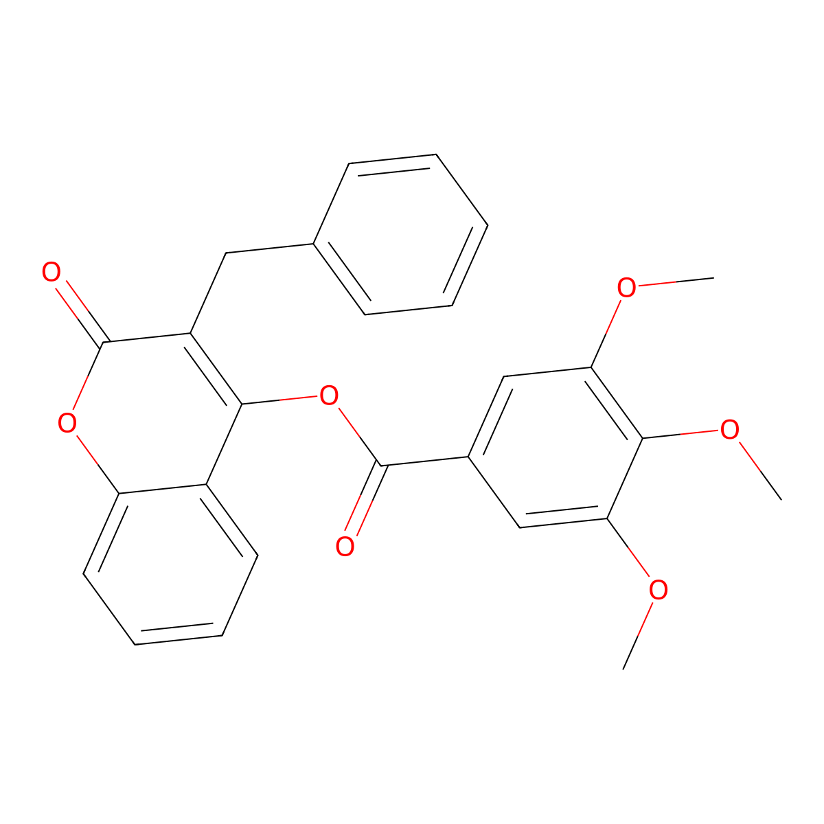 3-benzyl-2-oxo-2H-chromen-4-yl 3,4,5-trimethoxybenzoate molecular structure, CAS 672265-27-9