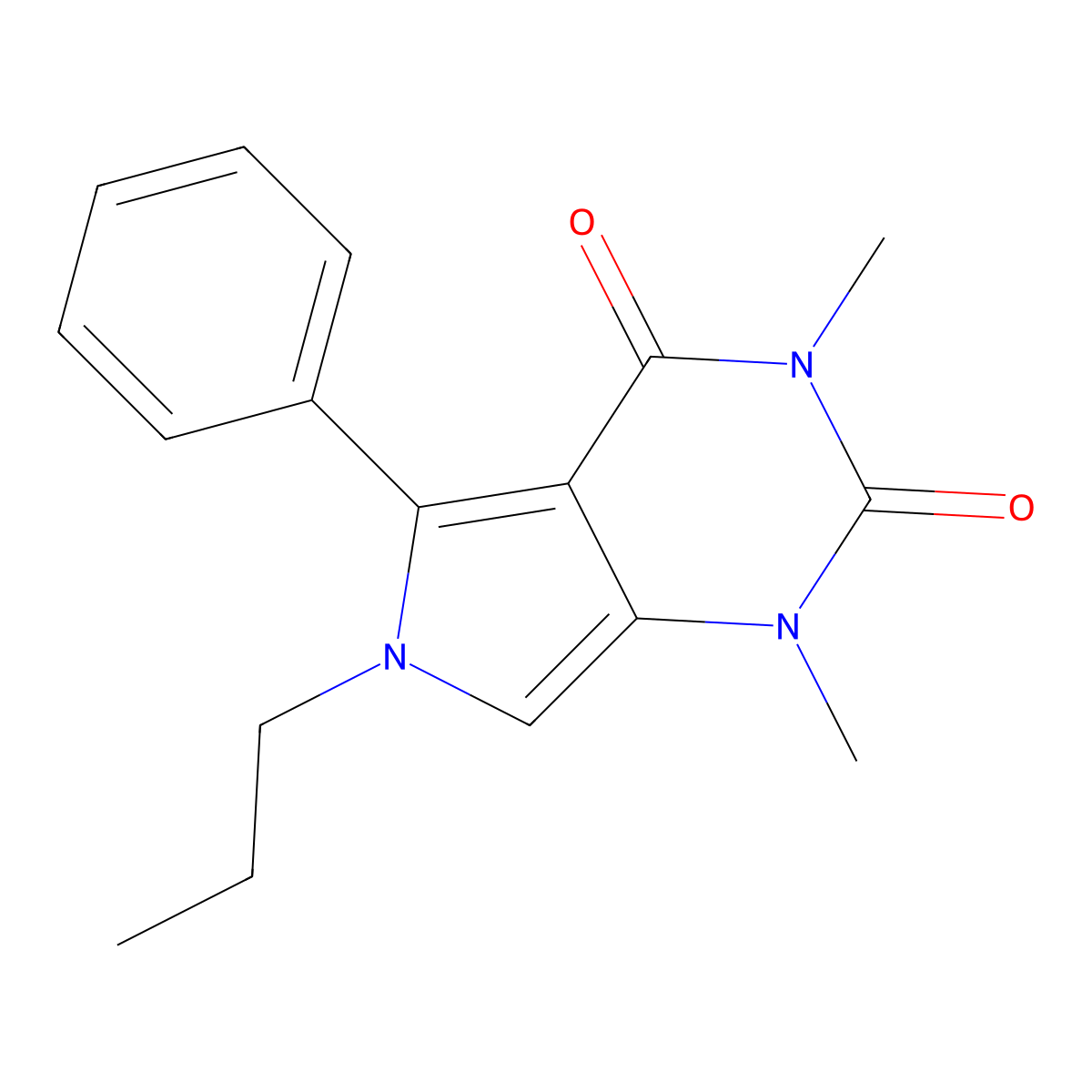 1,3-Dimethyl-5-phenyl-6-propylpyrrolo[3,4-d]pyrimidine-2,4-dione molecular structure, CAS 672266-38-5