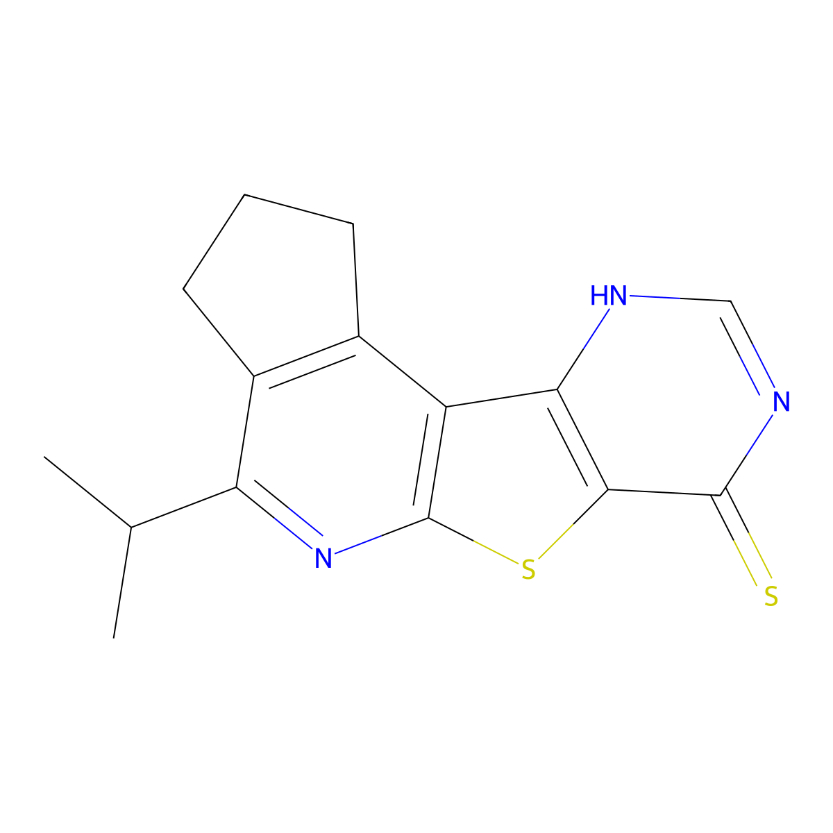 4-Isopropyl-2,3-dihydro-1H-6-thia-5,8,10-triaza-cyclopenta[c]fluorene-7-thiol molecular structure, CAS 672266-71-6