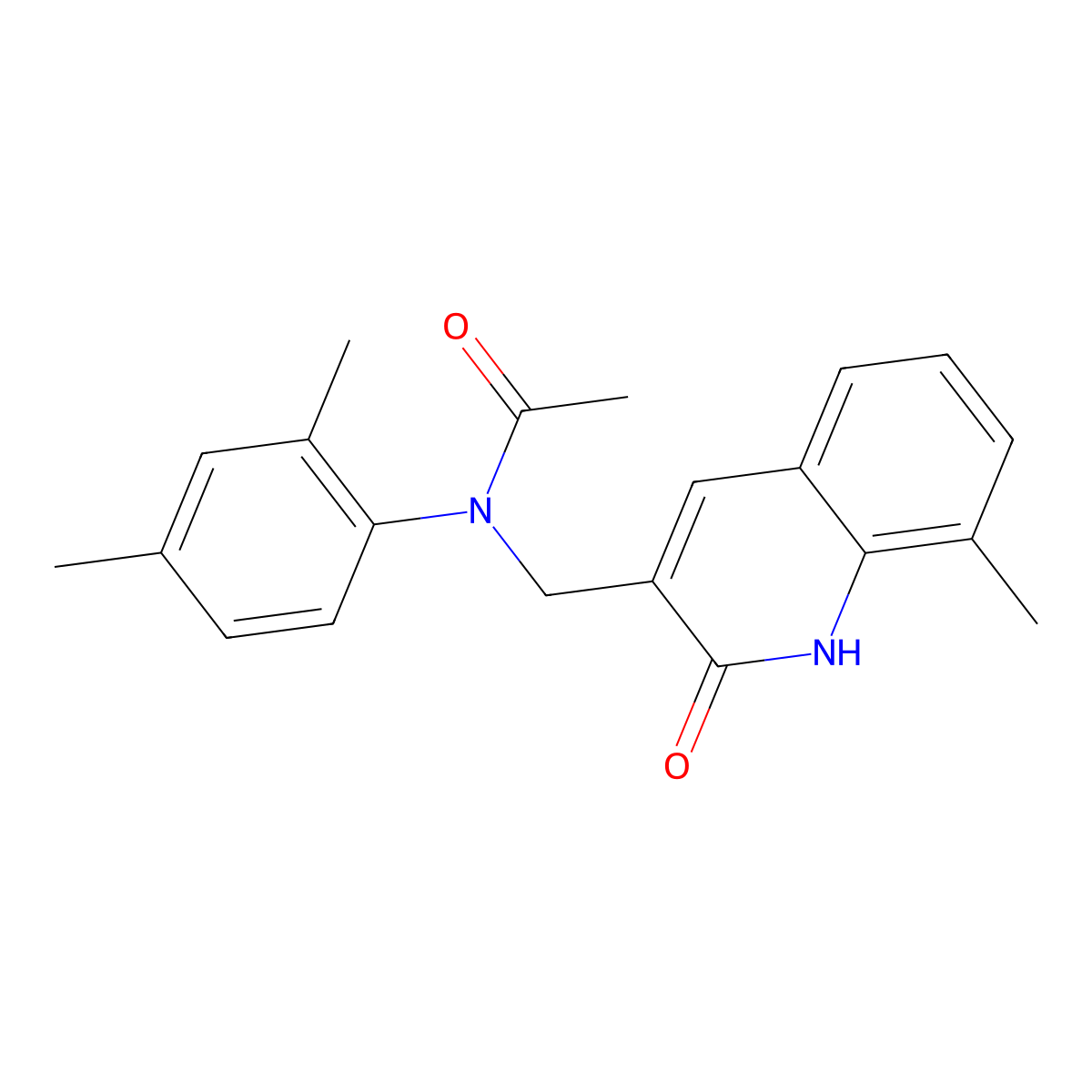 N-(2,4-dimethylphenyl)-N-[(8-methyl-2-oxo-1H-quinolin-3-yl)methyl]acetamide molecular structure, CAS 672266-84-1