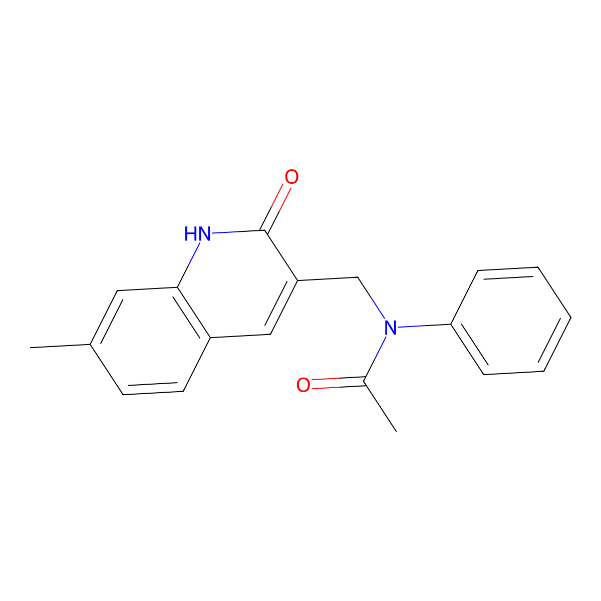 N-[(7-methyl-2-oxo-1H-quinolin-3-yl)methyl]-N-phenylacetamide molecular structure, CAS 672269-91-9