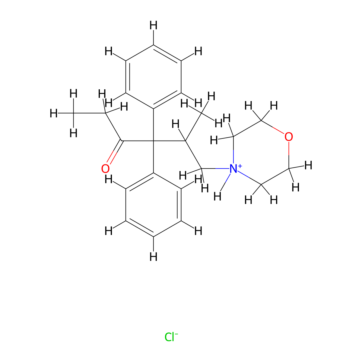 3-Hexanone, 4,4-diphenyl-5-methyl-6-morpholino-, hydrochloride molecular structure, CAS 67227-15-0