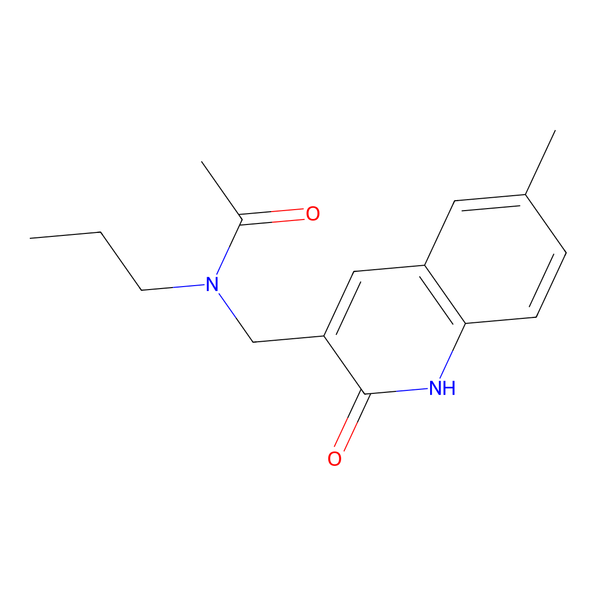 N-[(6-methyl-2-oxo-1H-quinolin-3-yl)methyl]-N-propylacetamide molecular structure, CAS 672270-08-5