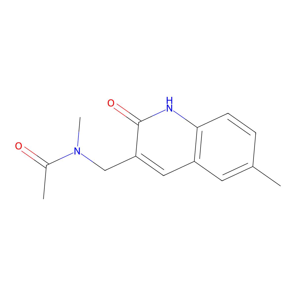 N-methyl-N-[(6-methyl-2-oxo-1H-quinolin-3-yl)methyl]acetamide molecular structure, CAS 672272-62-7