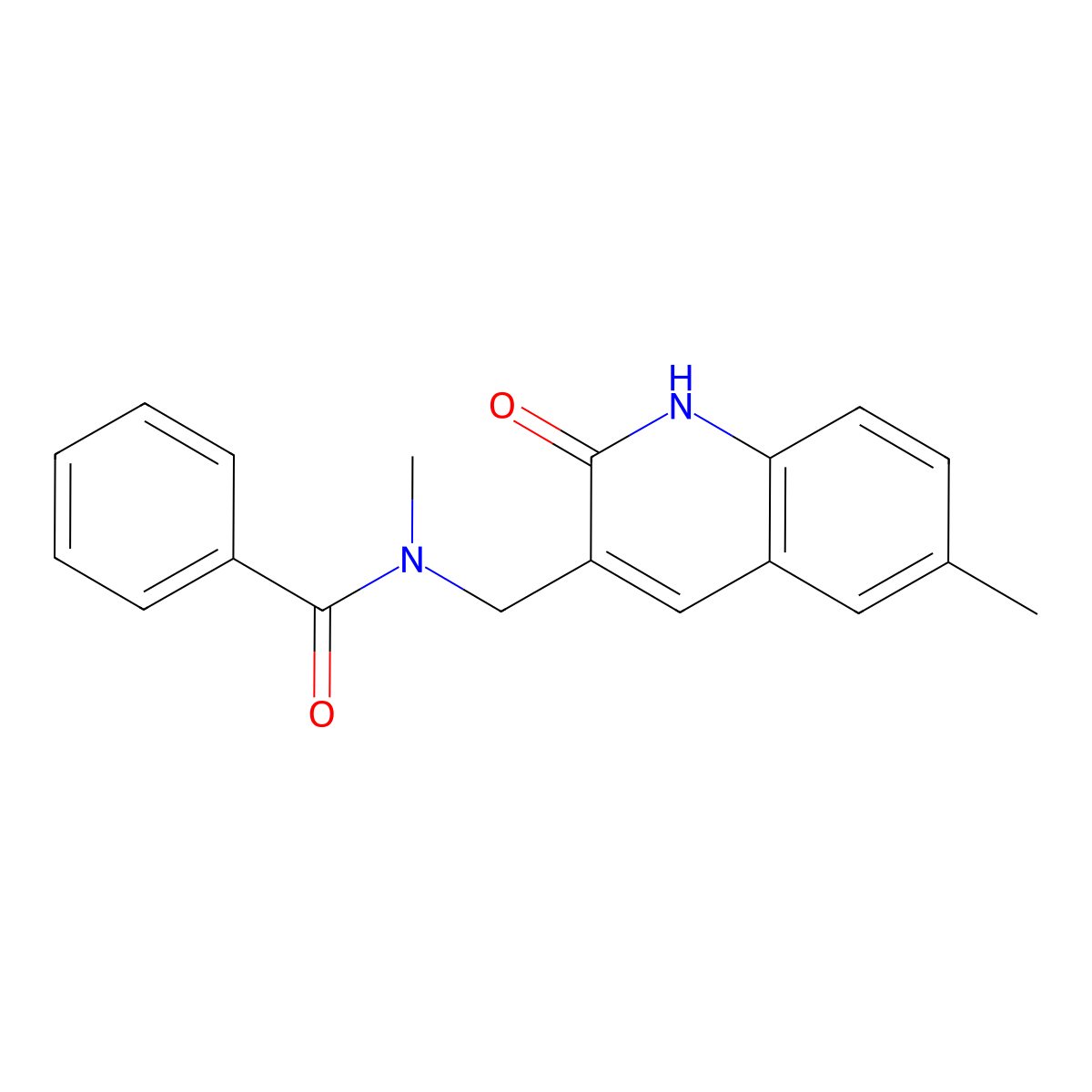 N-methyl-N-[(6-methyl-2-oxo-1H-quinolin-3-yl)methyl]benzamide molecular structure, CAS 672272-91-2