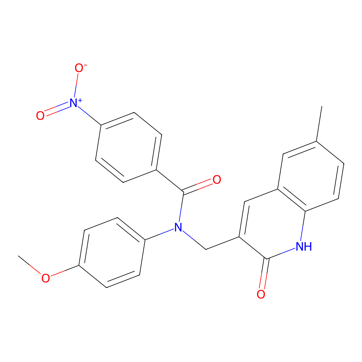 N-((2-hydroxy-6-methylquinolin-3-yl)methyl)-N-(4-methoxyphenyl)-4-nitrobenzamide molecular structure, CAS 672274-83-8