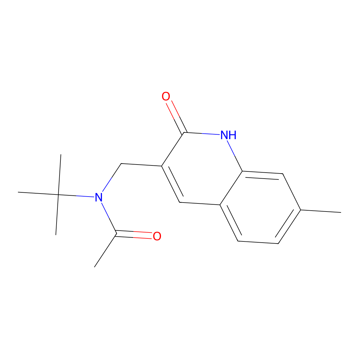 N-tert-butyl-N-[(7-methyl-2-oxo-1H-quinolin-3-yl)methyl]acetamide molecular structure, CAS 672276-35-6