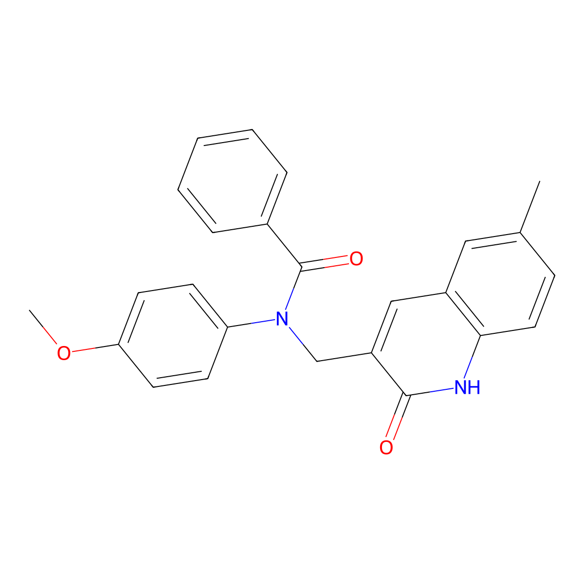 N-(4-methoxyphenyl)-N-[(6-methyl-2-oxo-1H-quinolin-3-yl)methyl]benzamide molecular structure, CAS 672276-68-5