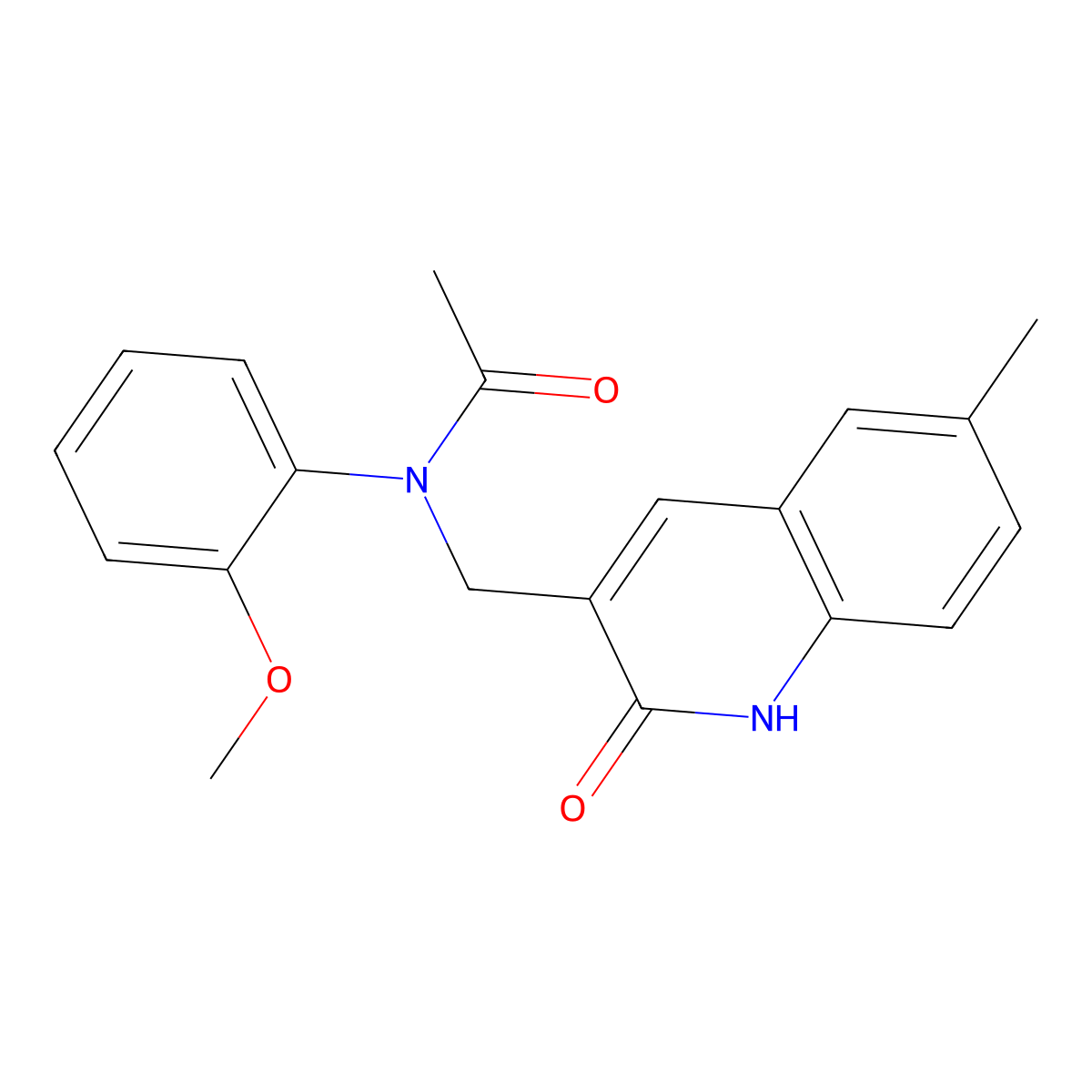 N-(2-methoxyphenyl)-N-[(6-methyl-2-oxo-1H-quinolin-3-yl)methyl]acetamide molecular structure, CAS 672280-98-7