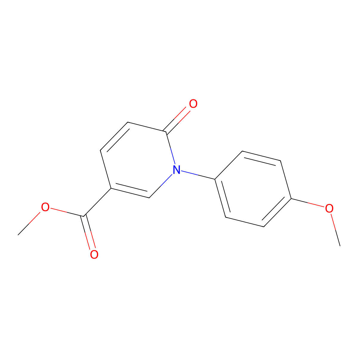 Methyl 1-(4-methoxyphenyl)-6-oxo-1,6-dihydropyridine-3-carboxylate molecular structure, CAS 672281-71-9