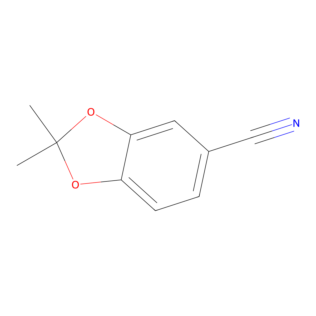 2,2-Dimethylbenzo[d][1,3]dioxole-5-carbonitrile molecular structure, CAS 672284-72-9