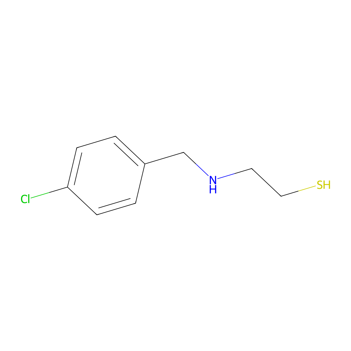 2-{[(4-Chlorophenyl)methyl]amino}ethane-1-thiol molecular structure, CAS 672285-47-1