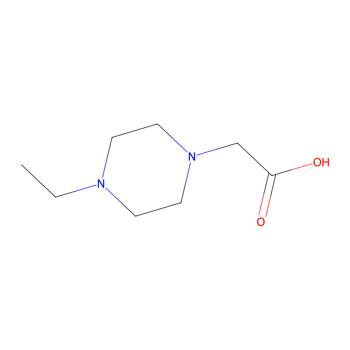 2-(4-Ethylpiperazin-1-yl)acetic acid molecular structure, CAS 672285-91-5