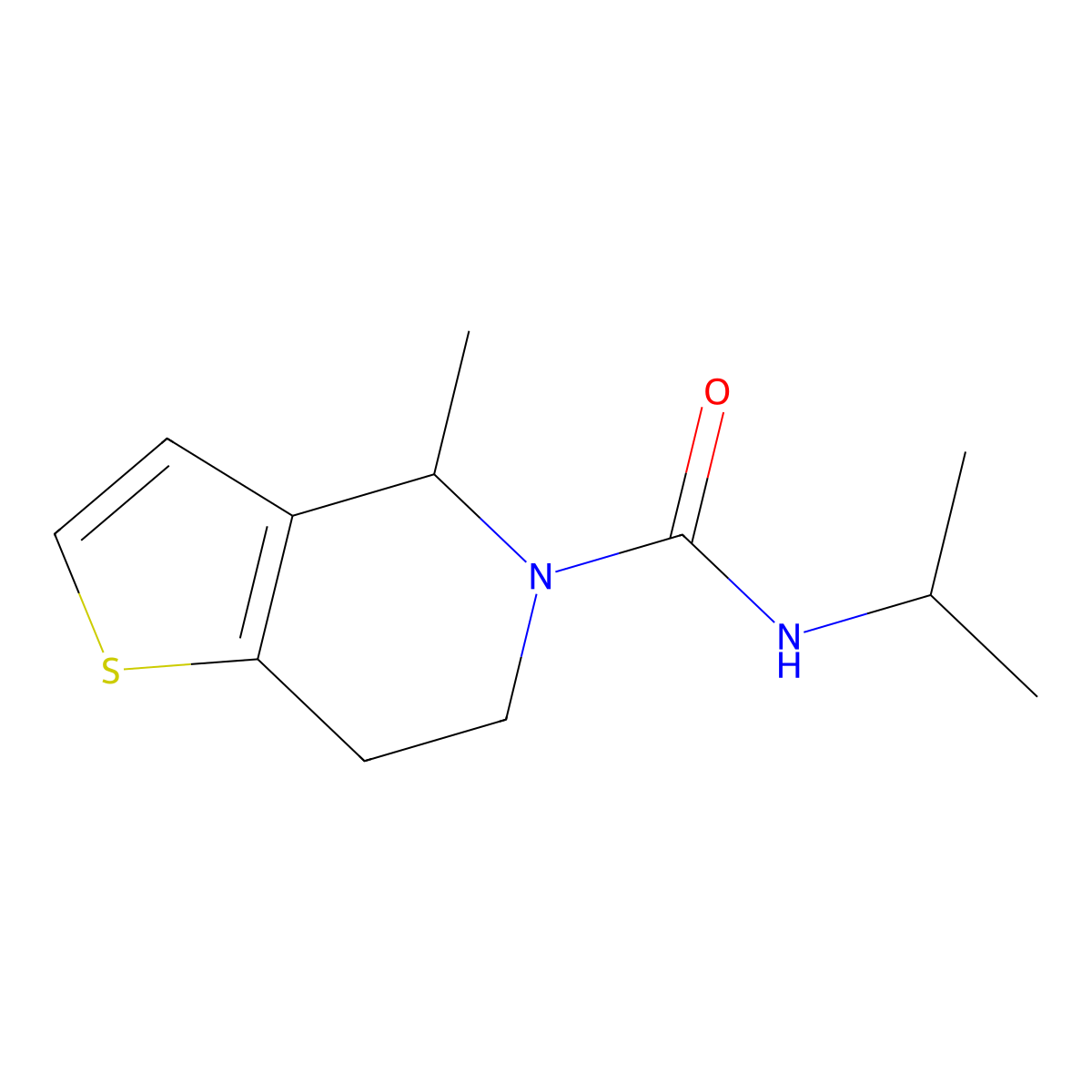 4-methyl-N-propan-2-yl-6,7-dihydro-4H-thieno[3,2-c]pyridine-5-carboxamide molecular structure, CAS 672285-96-0