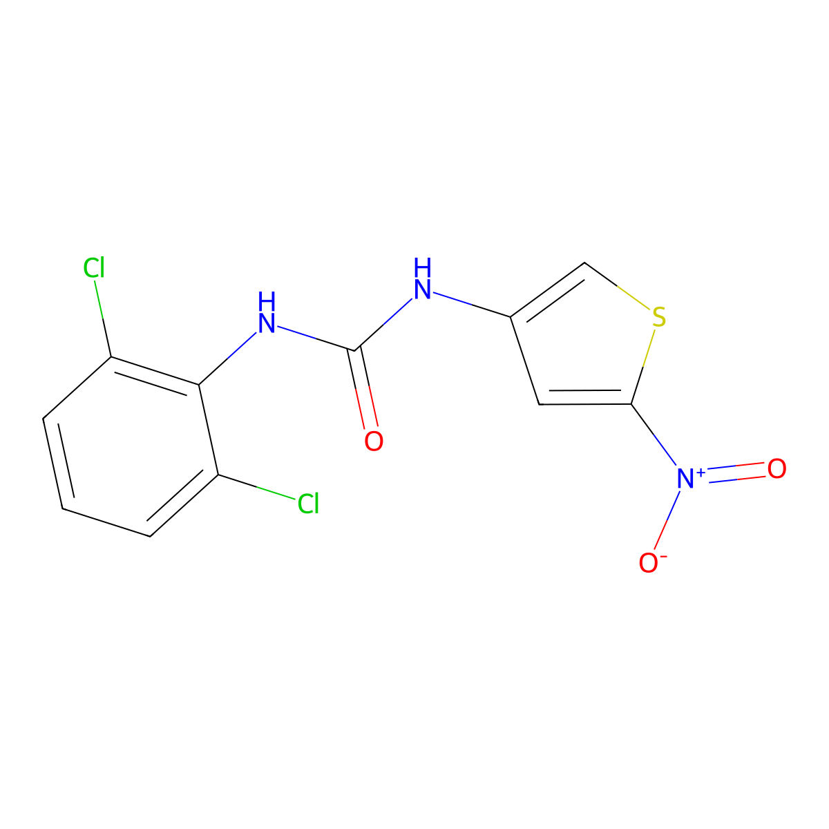 1-(2,6-Dichlorophenyl)-3-(5-nitrothiophen-3-yl)urea molecular structure, CAS 672286-03-2