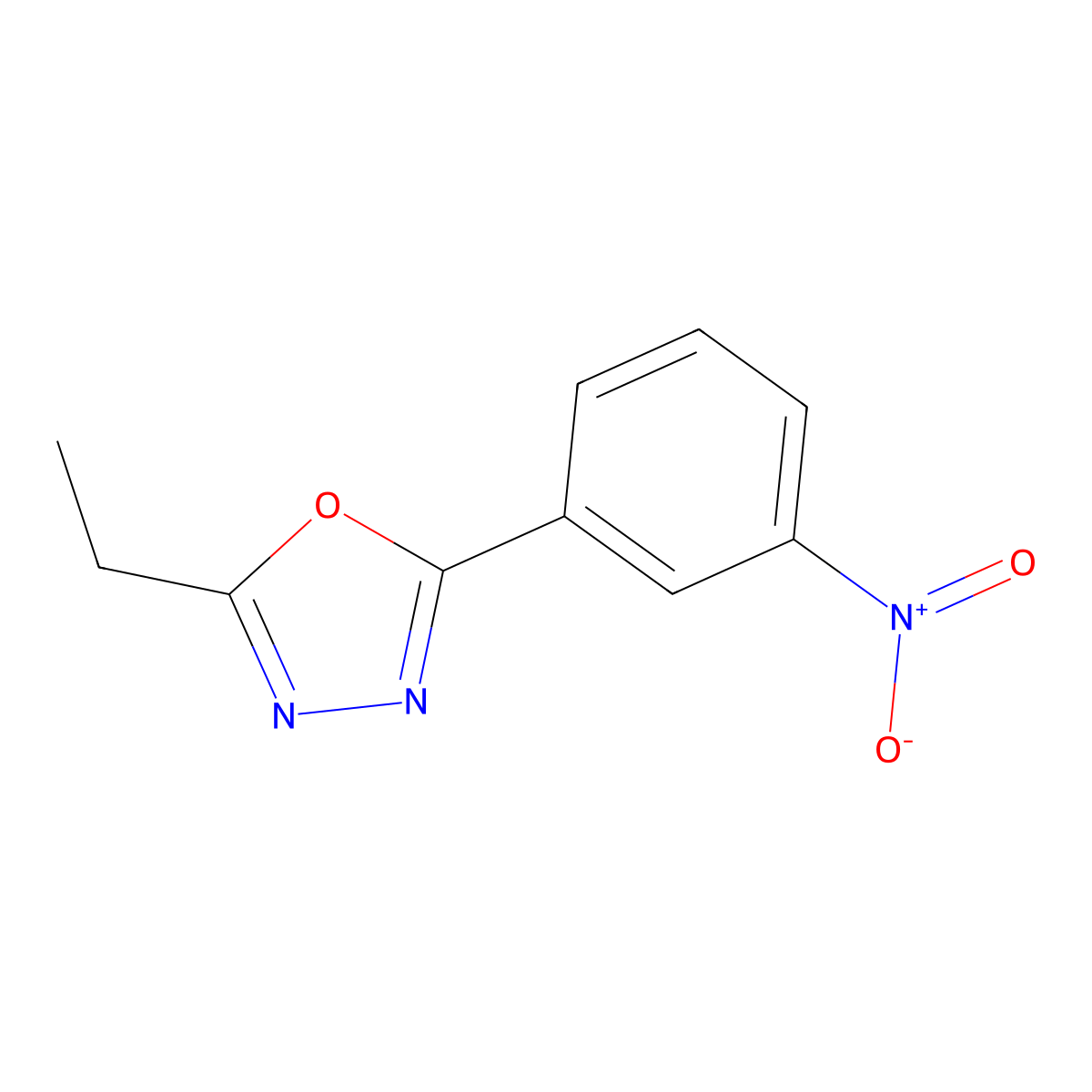 2-Ethyl-5-(3-nitrophenyl)-1,3,4-oxadiazole molecular structure, CAS 672286-29-2