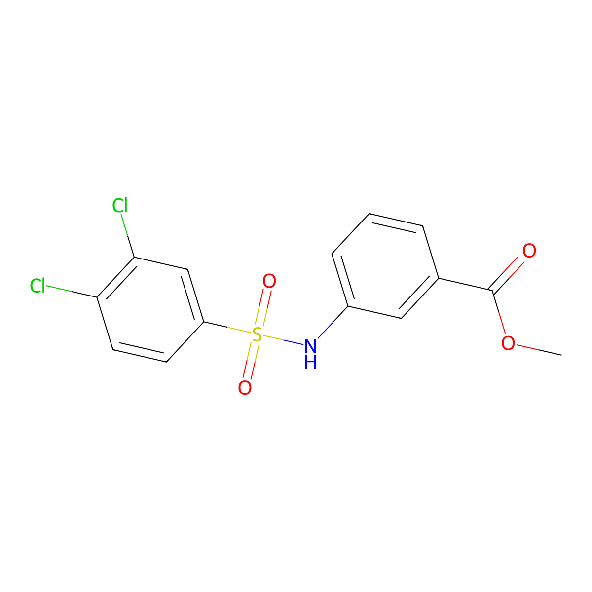 Methyl 3-((3,4-dichlorophenyl)sulfonamido)benzoate molecular structure, CAS 672286-82-7