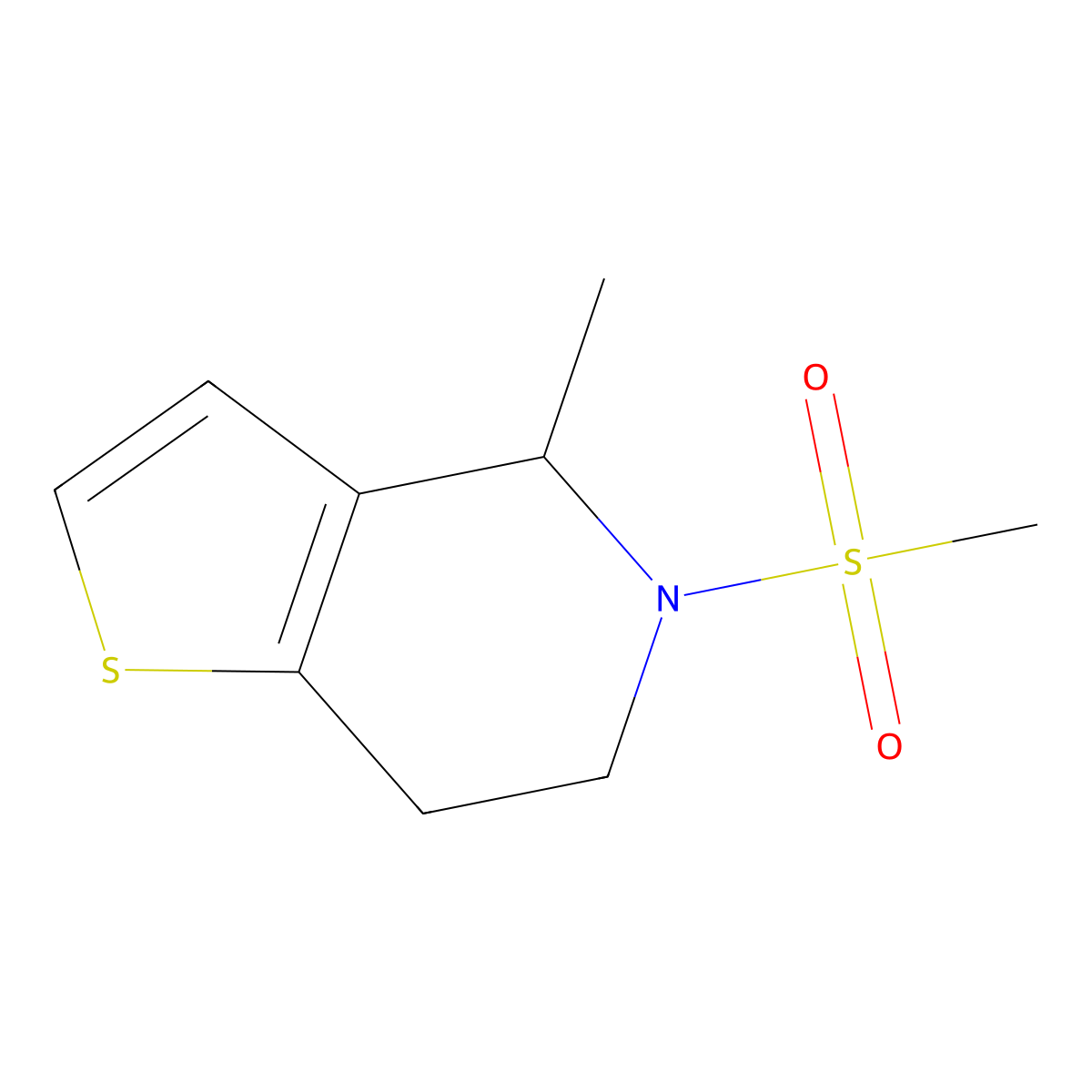 4-Methyl-5-(methylsulfonyl)-4,5,6,7-tetrahydrothieno[3,2-c]pyridine molecular structure, CAS 672286-96-3