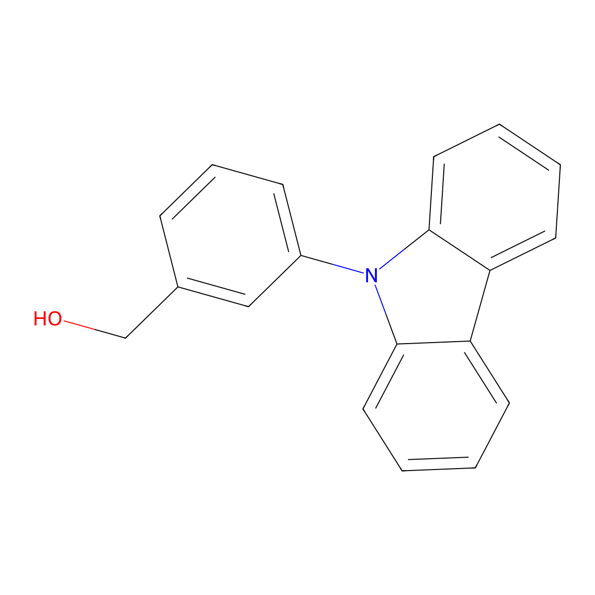 (3-(9H-Carbazol-9-yl)phenyl)methanol molecular structure, CAS 672289-11-1