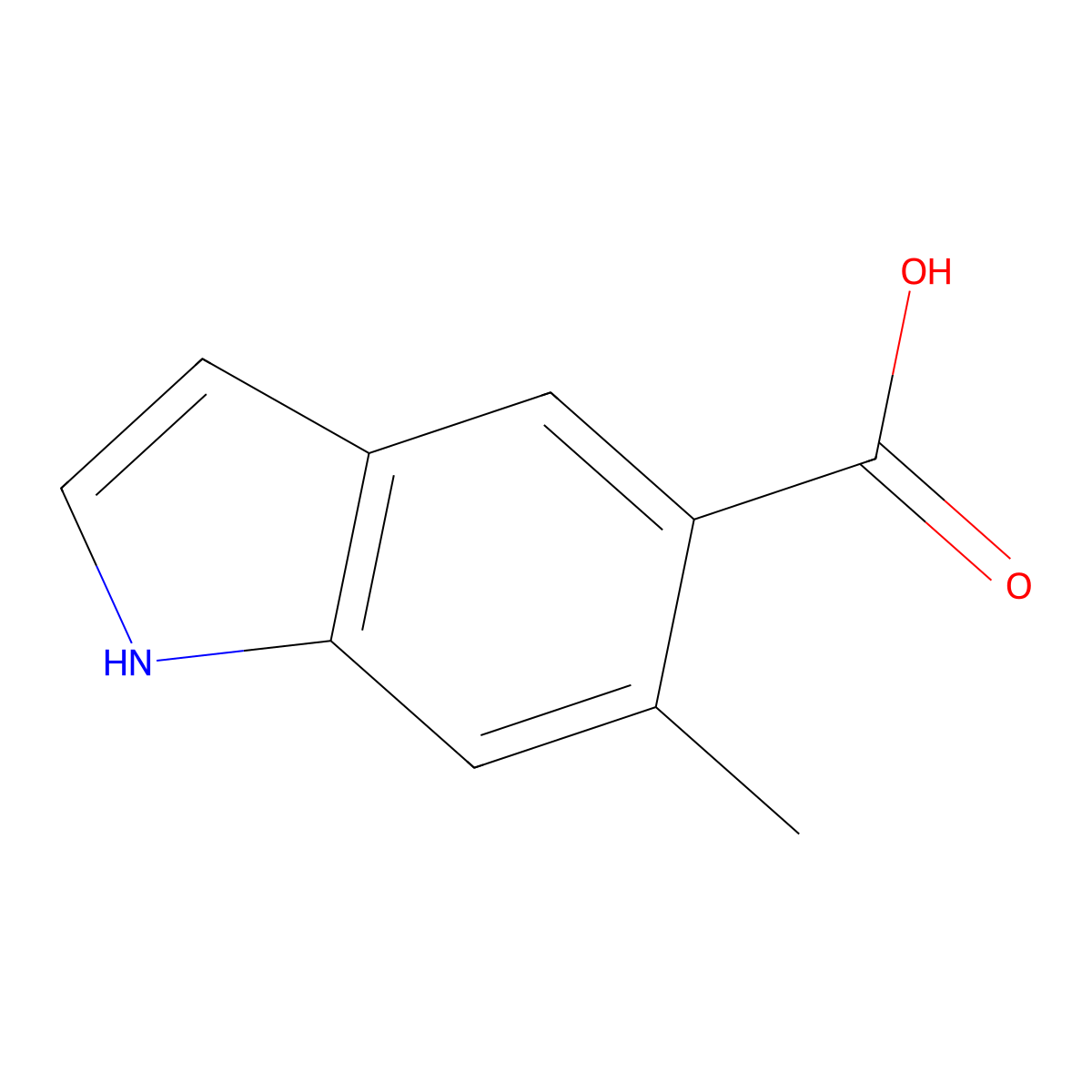 6-Methyl-1h-indole-5-carboxylic acid molecular structure, CAS 672293-37-7