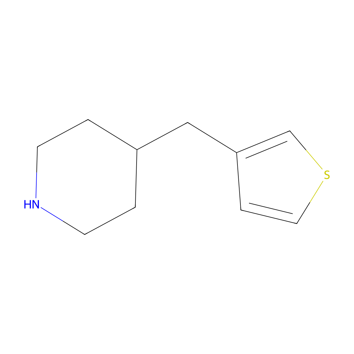 4-[(Thiophen-3-yl)methyl]piperidine molecular structure, CAS 672293-59-3