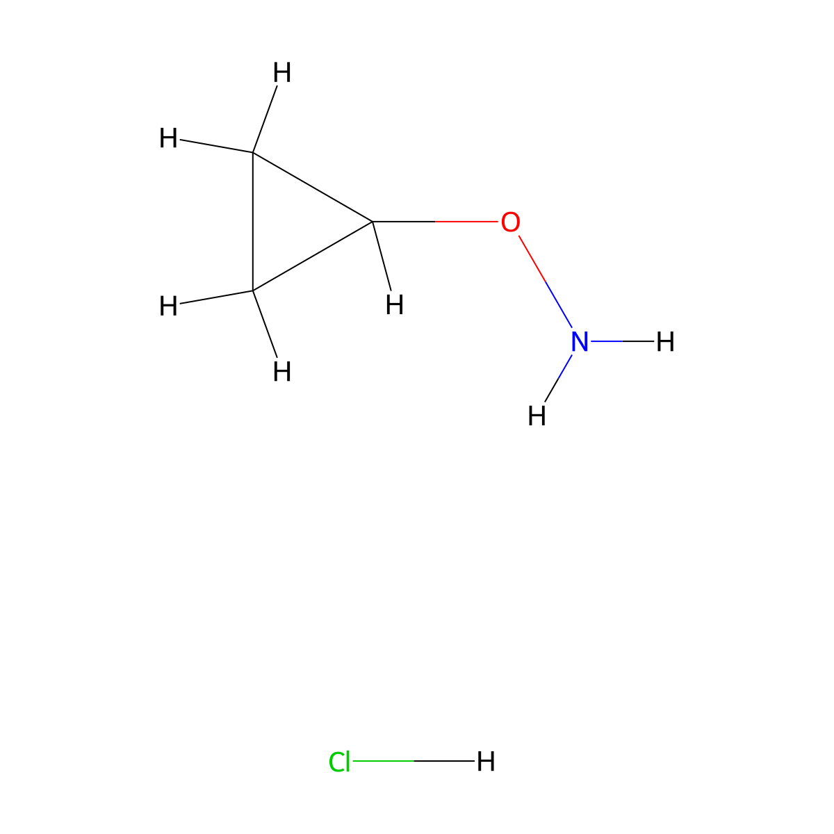O-cyclopropylhydroxylamine hydrochloride molecular structure, CAS 672299-63-7