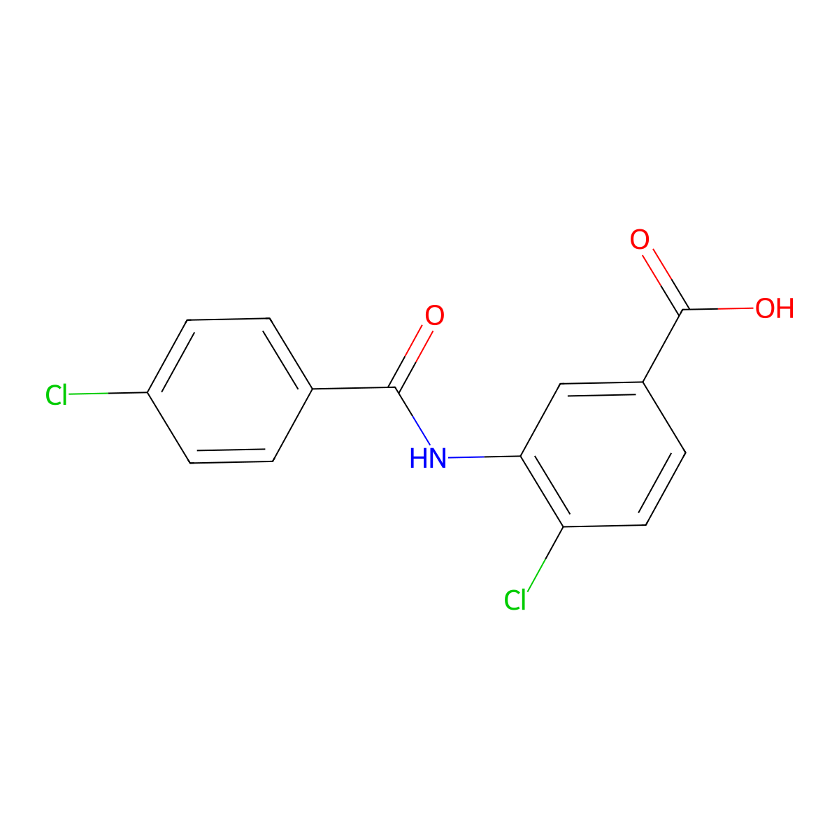 4-Chloro-3-(4-chloro-benzoylamino)-benzoic acid molecular structure, CAS 672300-10-6