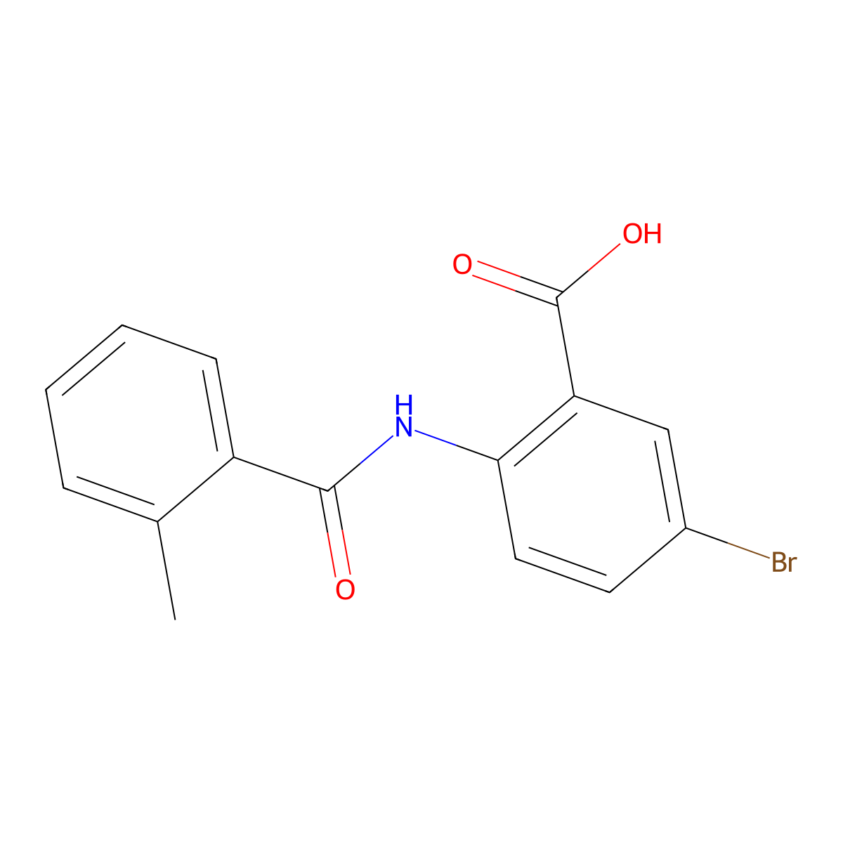 5-Bromo-2-(2-methyl-benzoylamino)-benzoic acid molecular structure, CAS 672300-72-0
