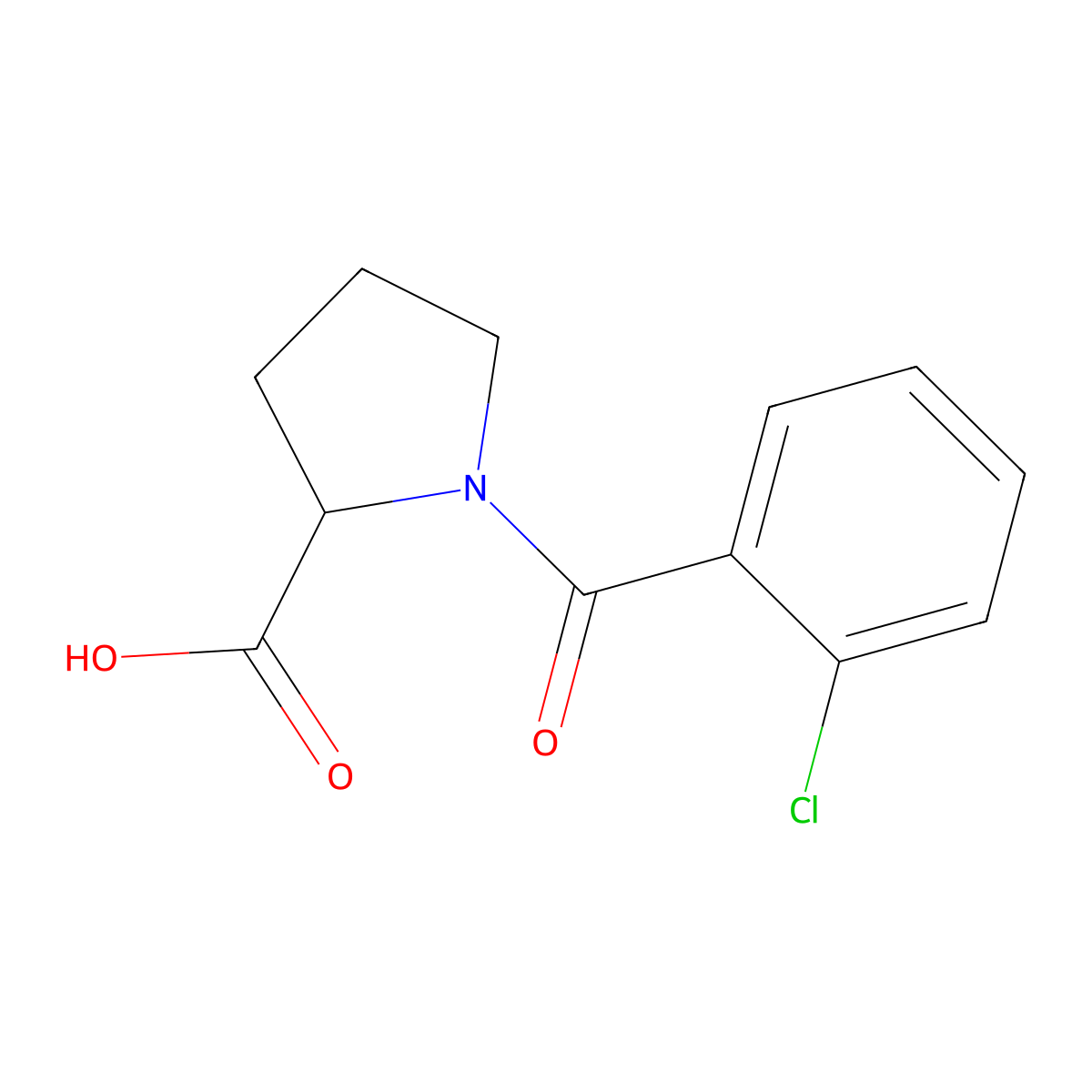 1-(2-Chlorobenzoyl)pyrrolidine-2-carboxylic acid molecular structure, CAS 672300-77-5