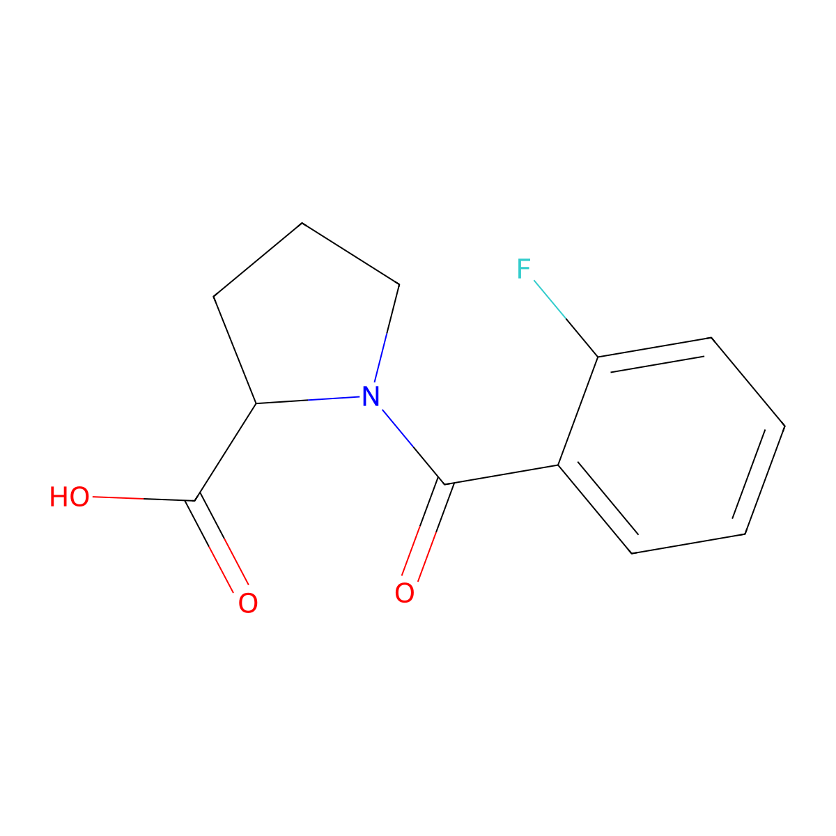 1-(2-Fluoro-benzoyl)-pyrrolidine-2-carboxylic acid molecular structure, CAS 672300-78-6