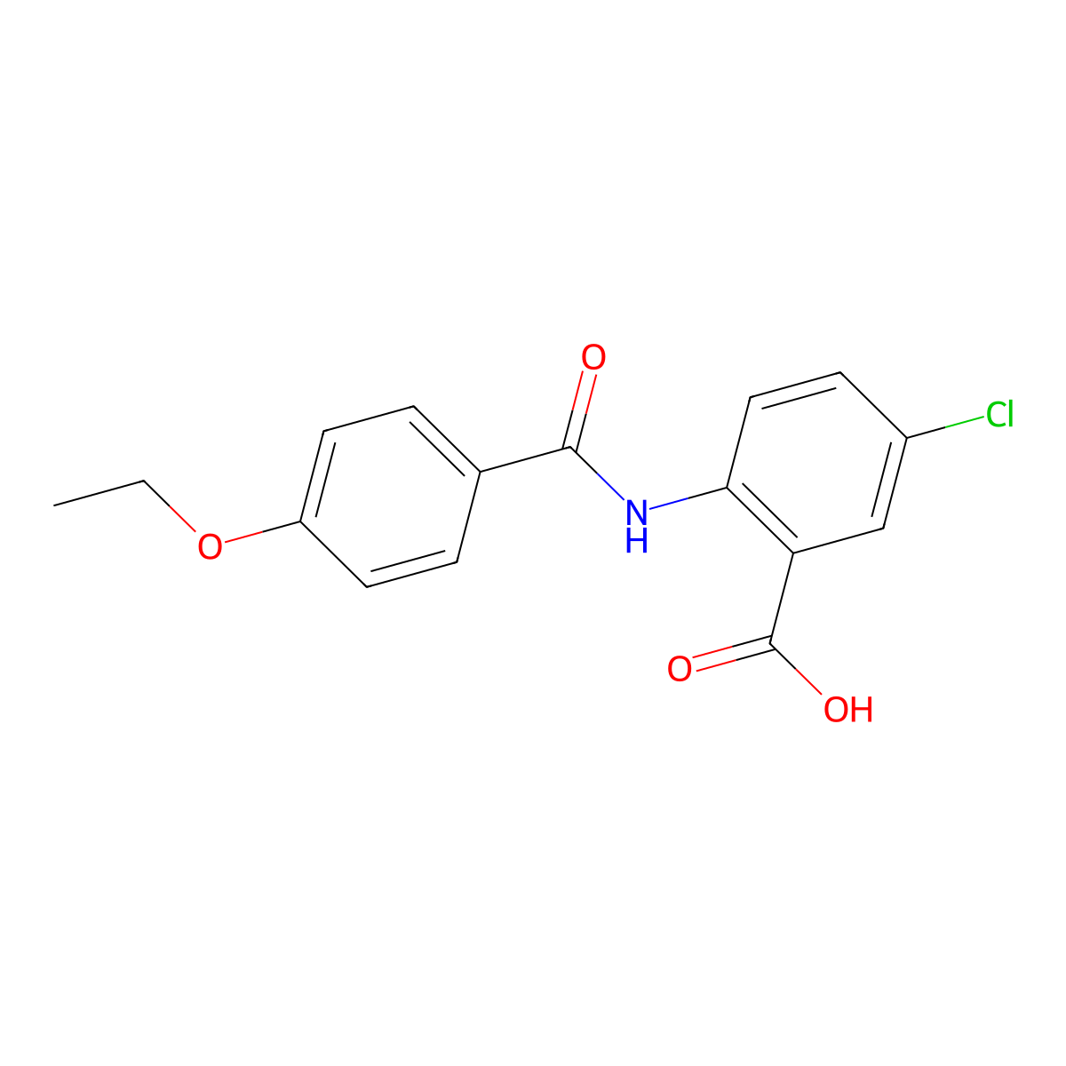 5-Chloro-2-(4-ethoxy-benzoylamino)-benzoic acid molecular structure, CAS 672300-96-8