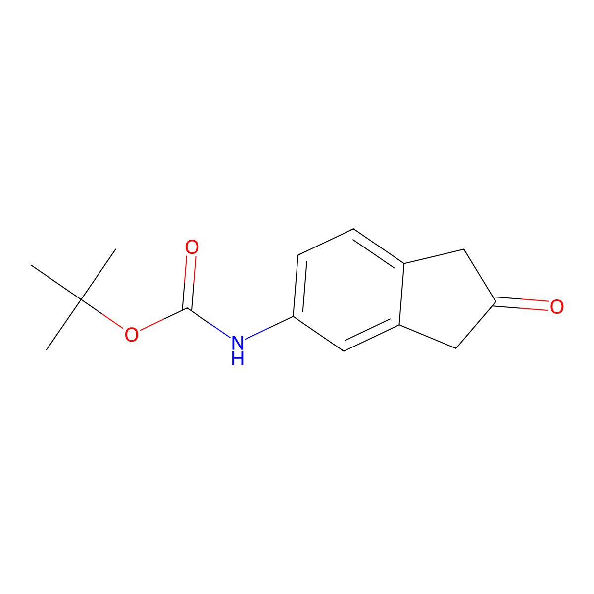 tert-butyl (2-oxo-2,3-dihydro-1H-inden-5-yl)carbamate molecular structure, CAS 672301-26-7