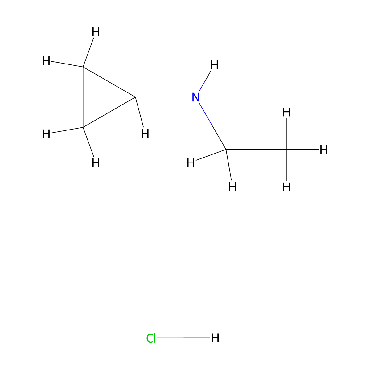 N-Ethylcyclopropanamine hydrochloride molecular structure, CAS 672302-35-1