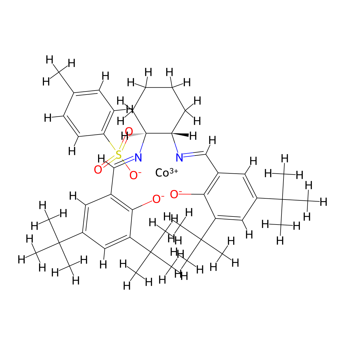 (1S,2S)-(+)-1,2-Cyclohexanediamino-N,N'-bis(3,5-di-t-butylsalicylidene)cobalt(III) p-toluenesulfonate molecular structure, CAS 672306-06-8