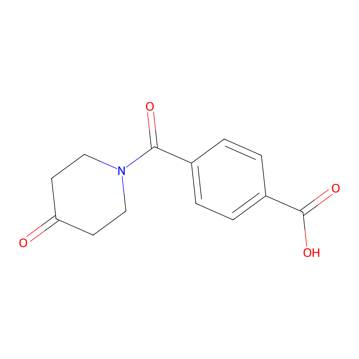 4-(4-oxopiperidine-1-carbonyl)benzoic Acid molecular structure, CAS 672309-93-2