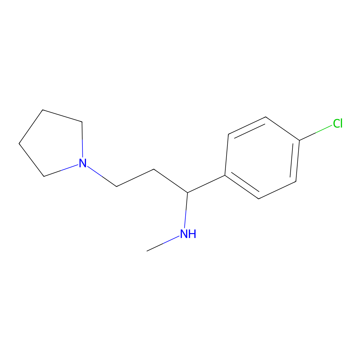 [1-(4-Chloro-phenyl)-3-pyrrolidin-1-yl-propyl]-methyl-amine molecular structure, CAS 672309-97-6