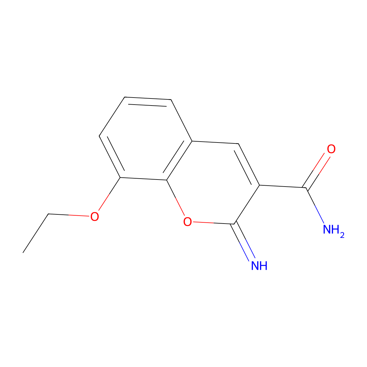 8-ethoxy-2-imino-2H-chromene-3-carboxamide molecular structure, CAS 67231-51-0