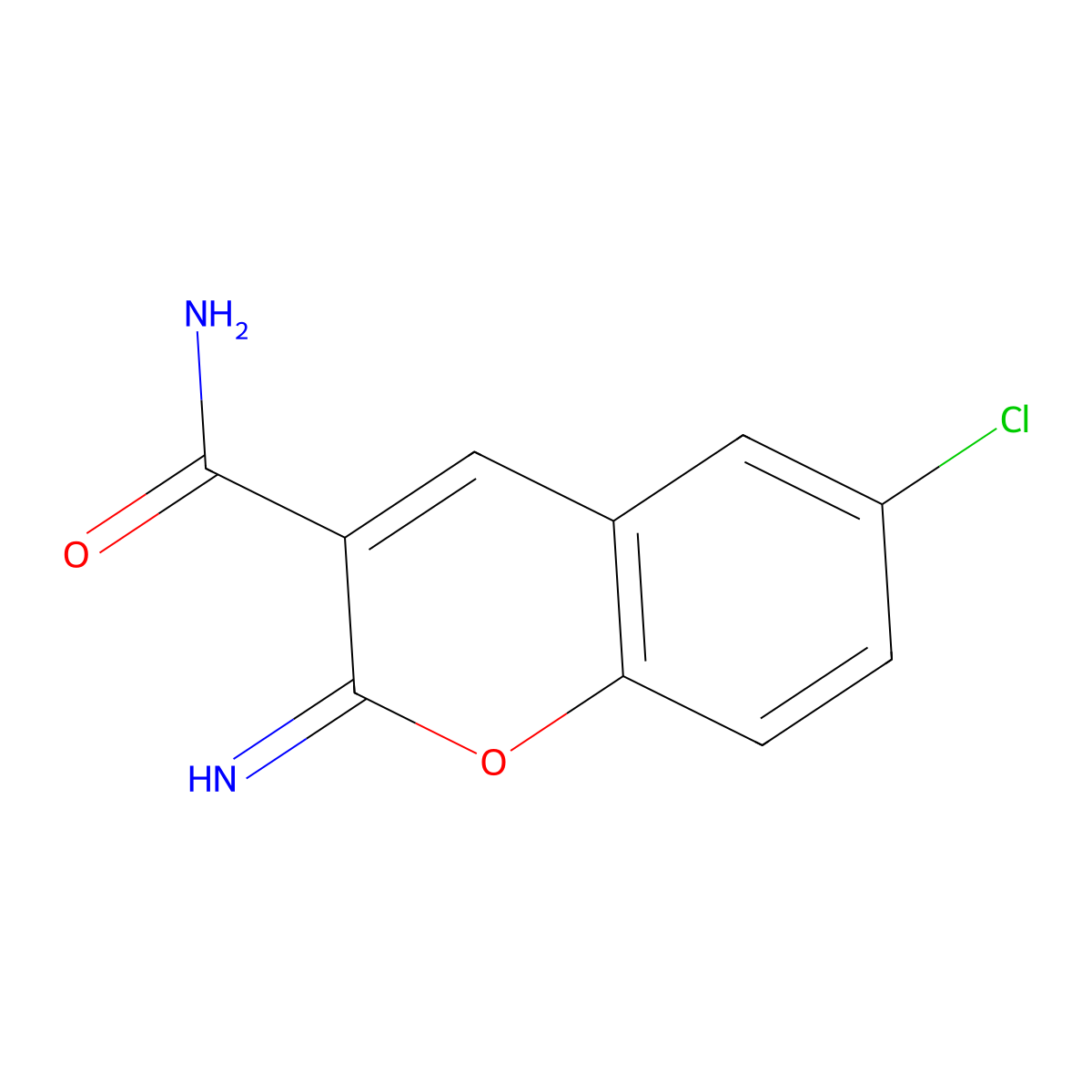 6-chloro-2-imino-2H-chromene-3-carboxamide molecular structure, CAS 67231-52-1