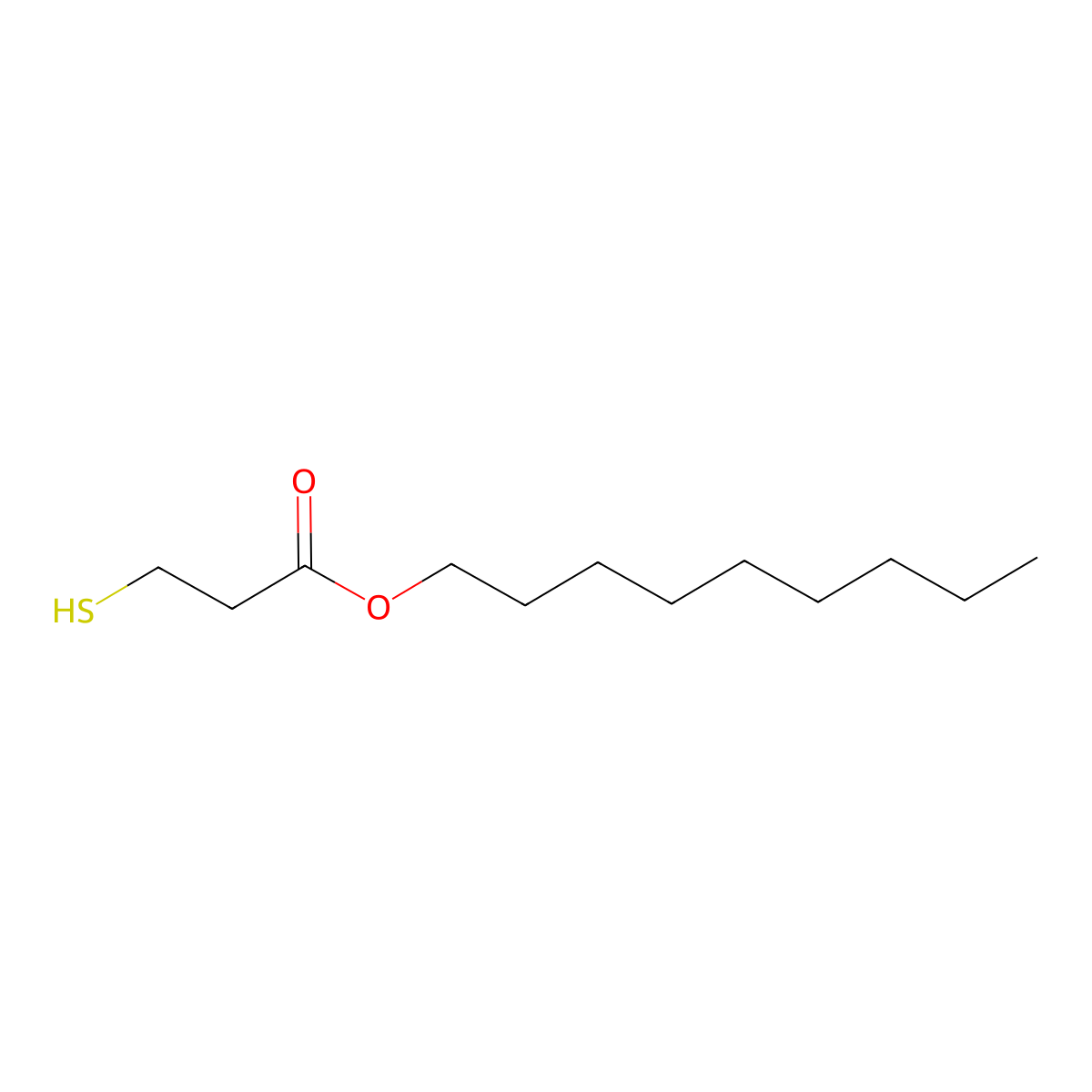 Nonyl 3-mercaptopropionate molecular structure, CAS 67231-93-0