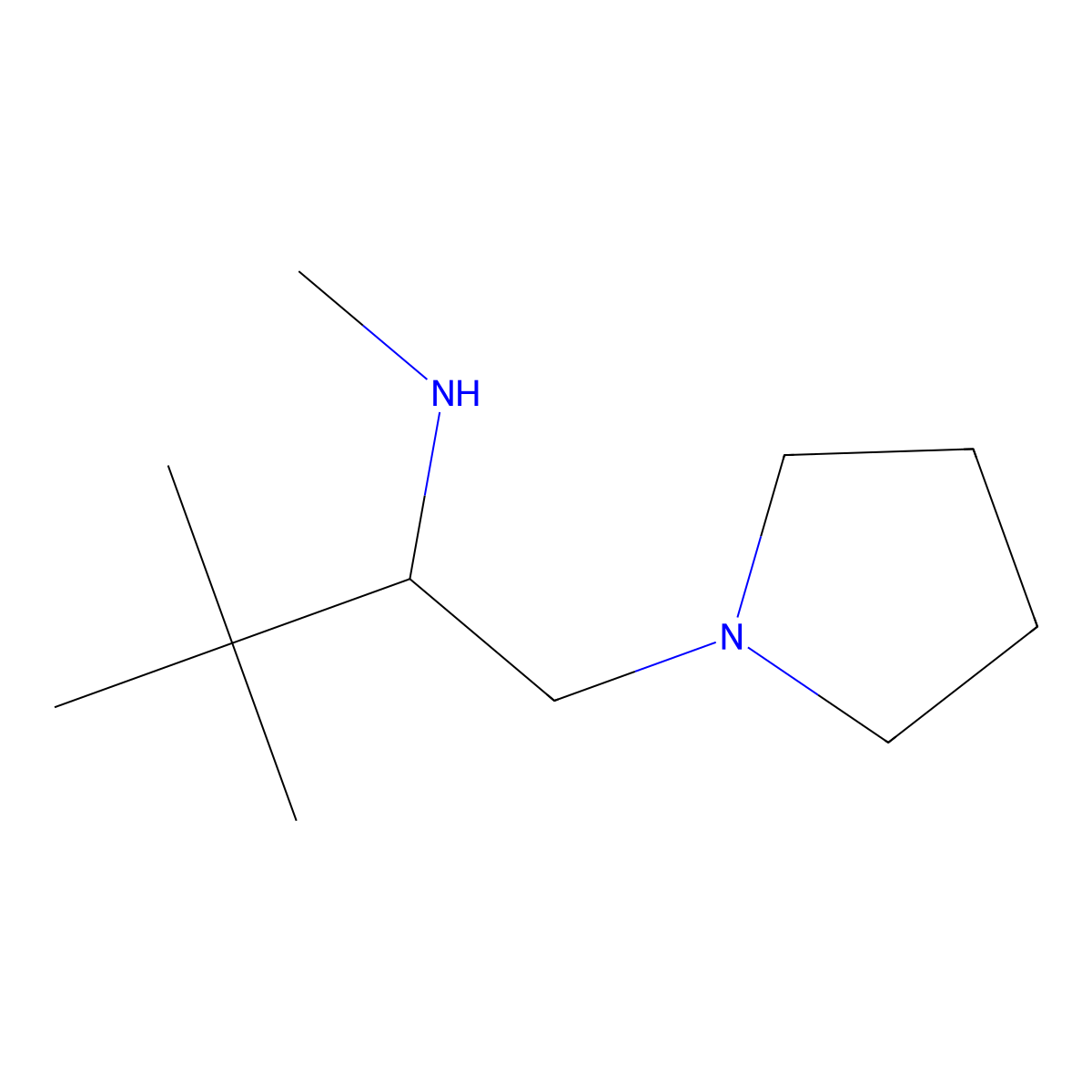 (2,2-Dimethyl-1-pyrrolidin-1-ylmethyl-propyl)-methyl-amine molecular structure, CAS 672310-03-1
