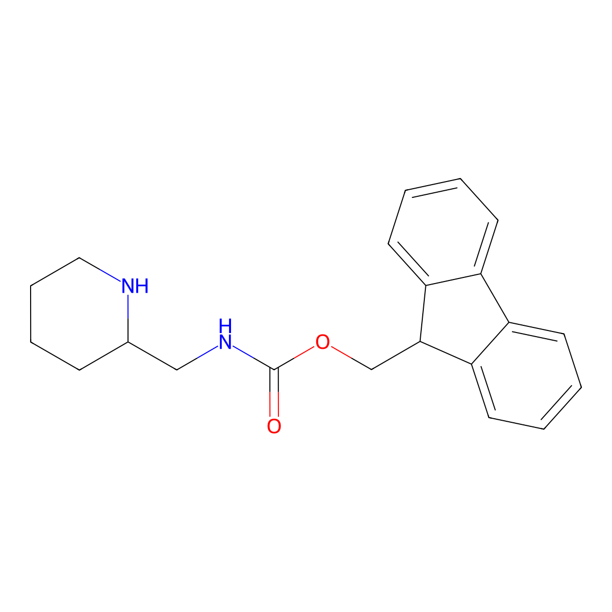 2-N-Fmoc-aminomethyl piperidine molecular structure, CAS 672310-15-5