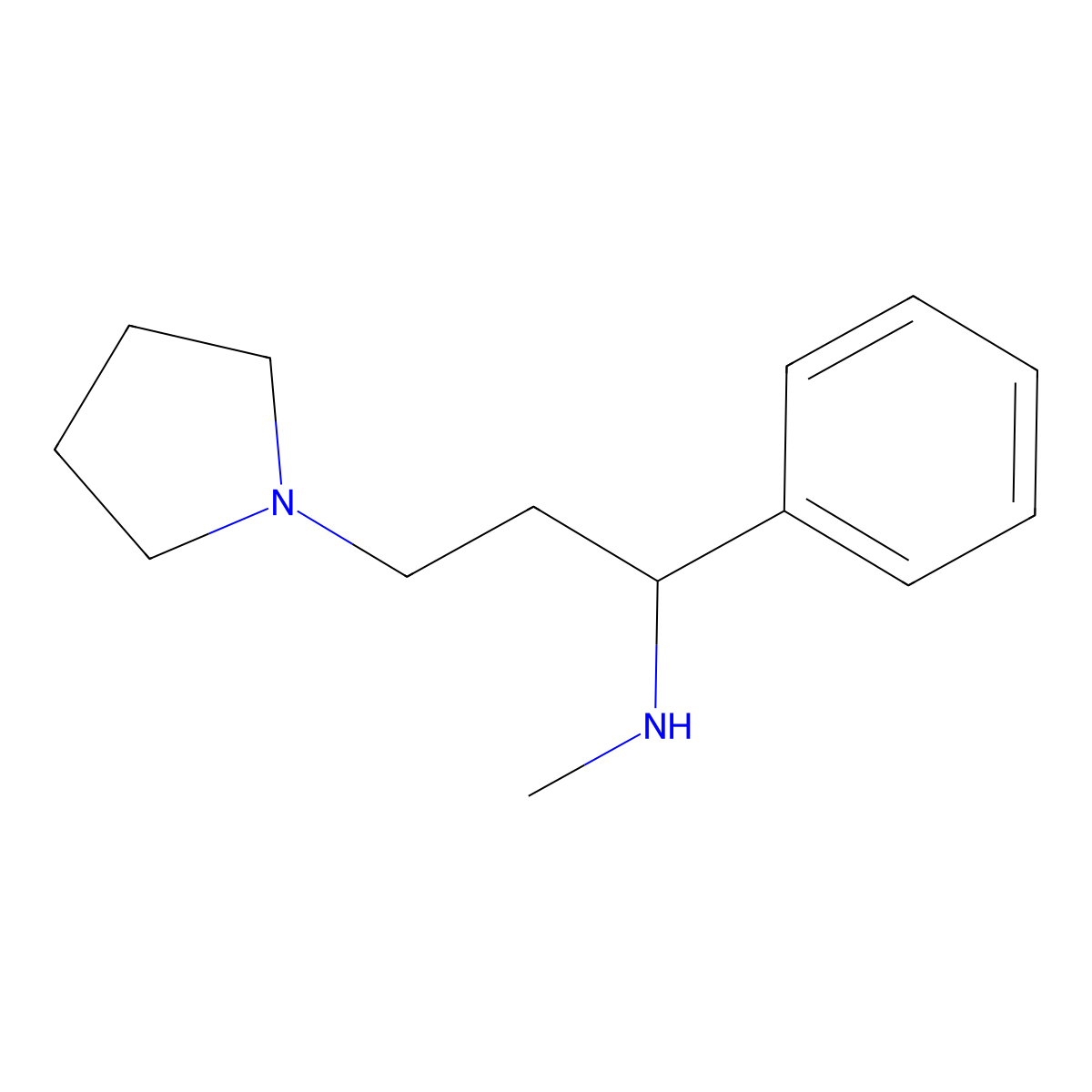 Methyl-(1-Phenyl-3-Pyrrolidin-1-Yl-Propyl)-Amine molecular structure, CAS 672310-28-0