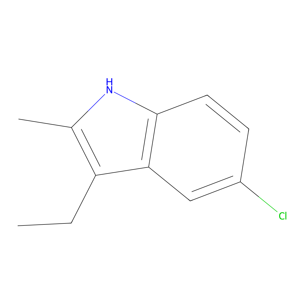 5-chloro-3-ethyl-2-methyl-1H-indole molecular structure, CAS 672310-72-4