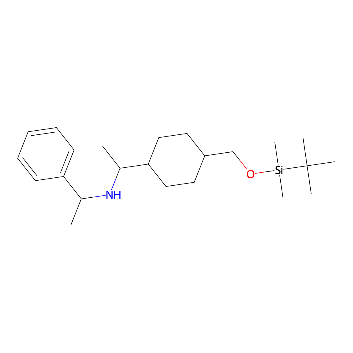 (R)-1-(4-(((tert-butyldimethylsilyl)oxy)methyl)cyclohexyl)-N-((R)-1-phenylethyl)ethanamine molecular structure, CAS 672314-45-3