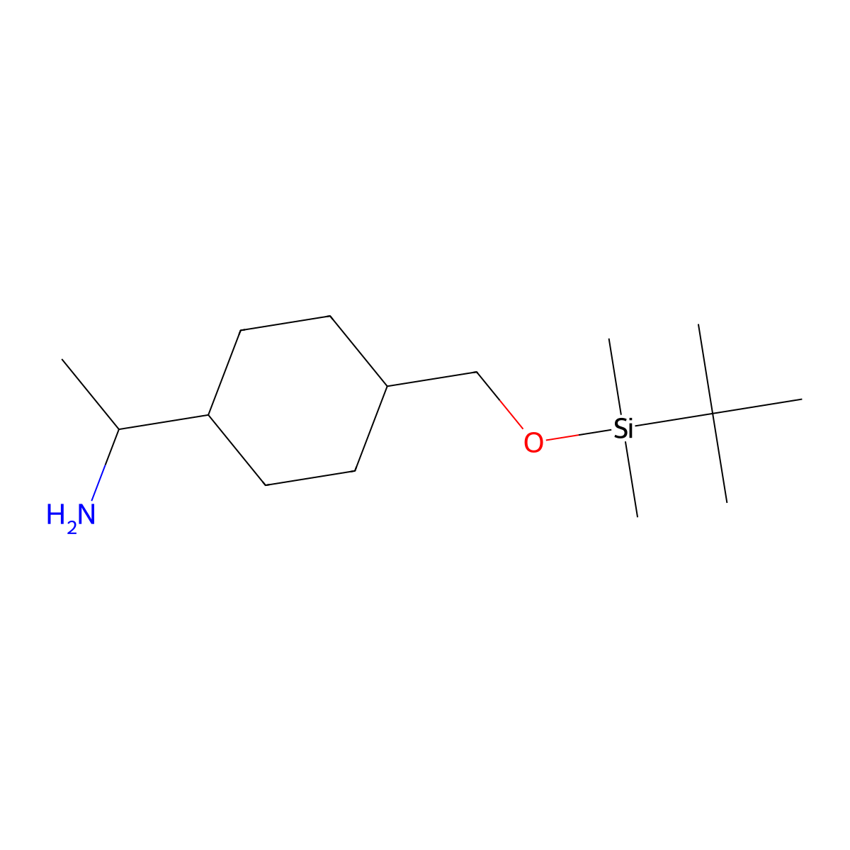 (R)-1-[4-(tert-Butyldimethylsilyloxymethyl)cyclohexyl]ethan-1-amine molecular structure, CAS 672314-51-1